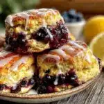 fluffy huckleberry lemon cream scones - featured image