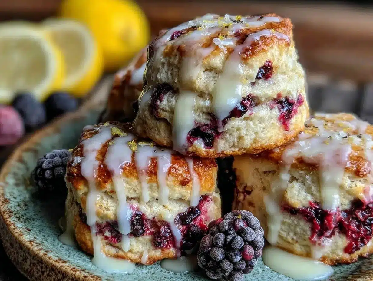 fluffy huckleberry lemon cream scones preparation steps