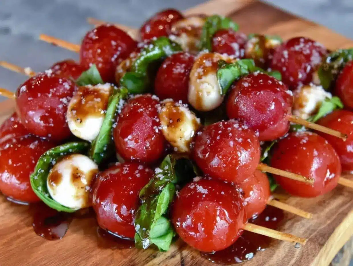 fresh caprese skewers preparation steps