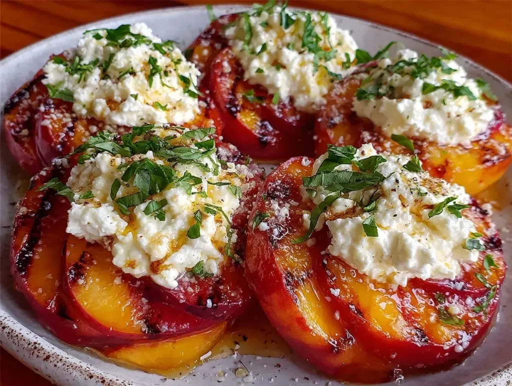 fresh nectarine basil caprese - featured image