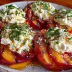 fresh nectarine basil caprese - featured image