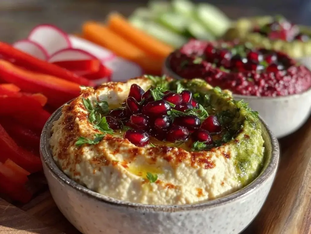 Fresh Patriotic Layered Hummus Dip - featured image