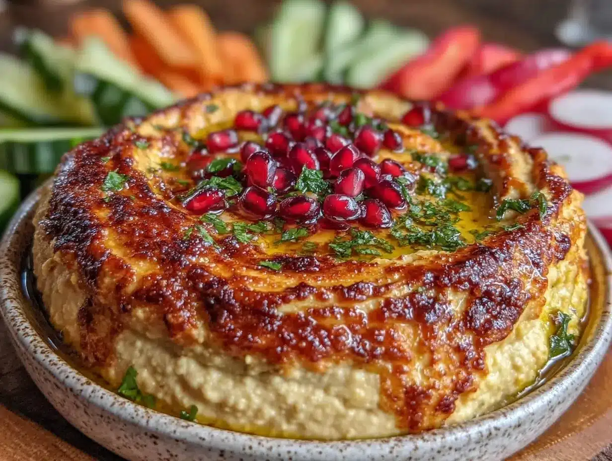 Fresh Patriotic Layered Hummus Dip preparation steps