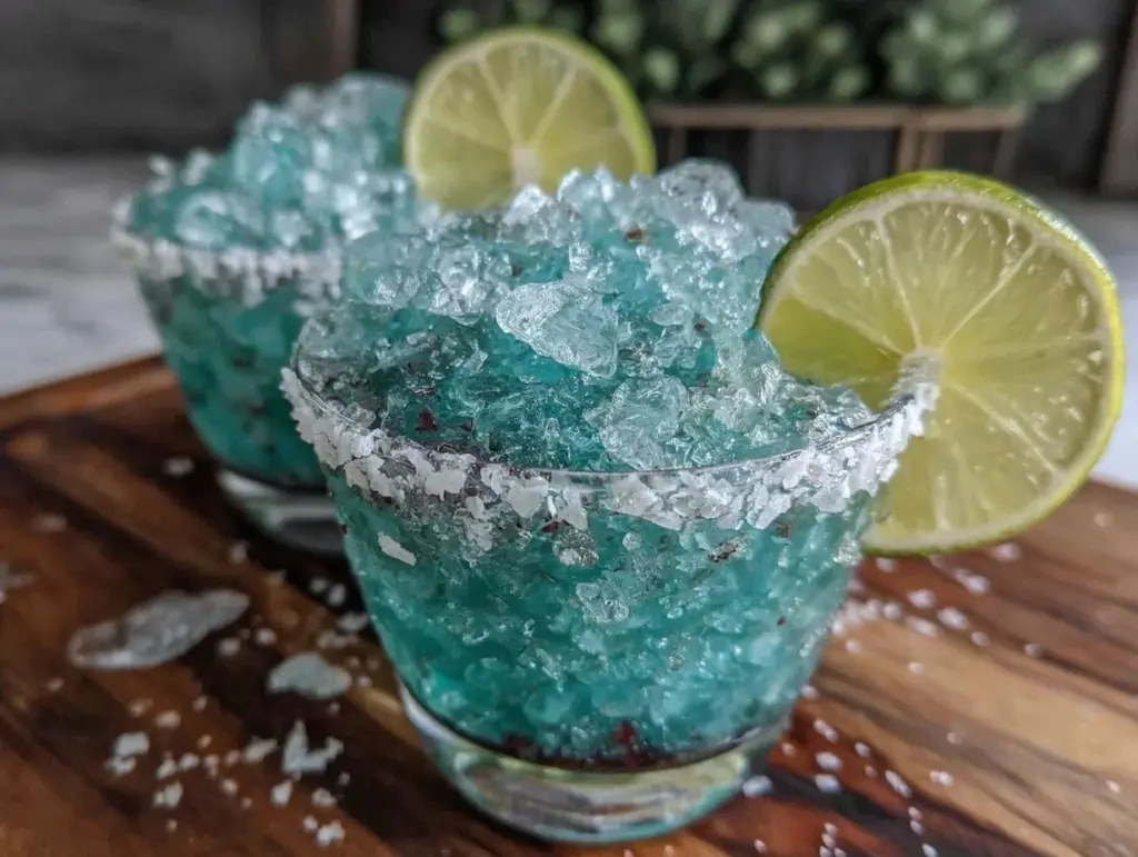 frozen blue raspberry margaritas - featured image