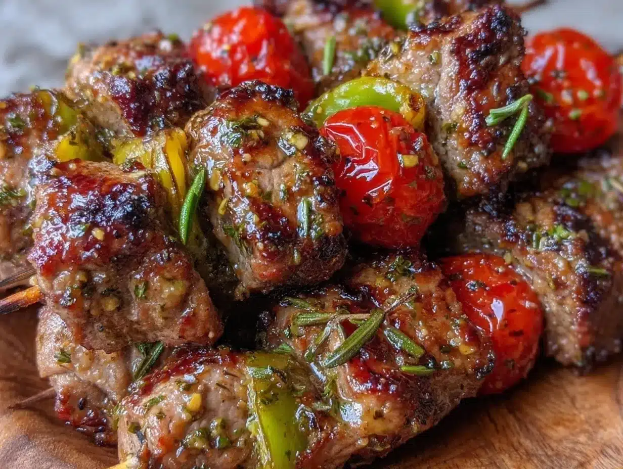 garlic herb marinated lamb kabobs preparation steps