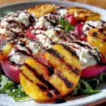grilled peach burrata salad - featured image
