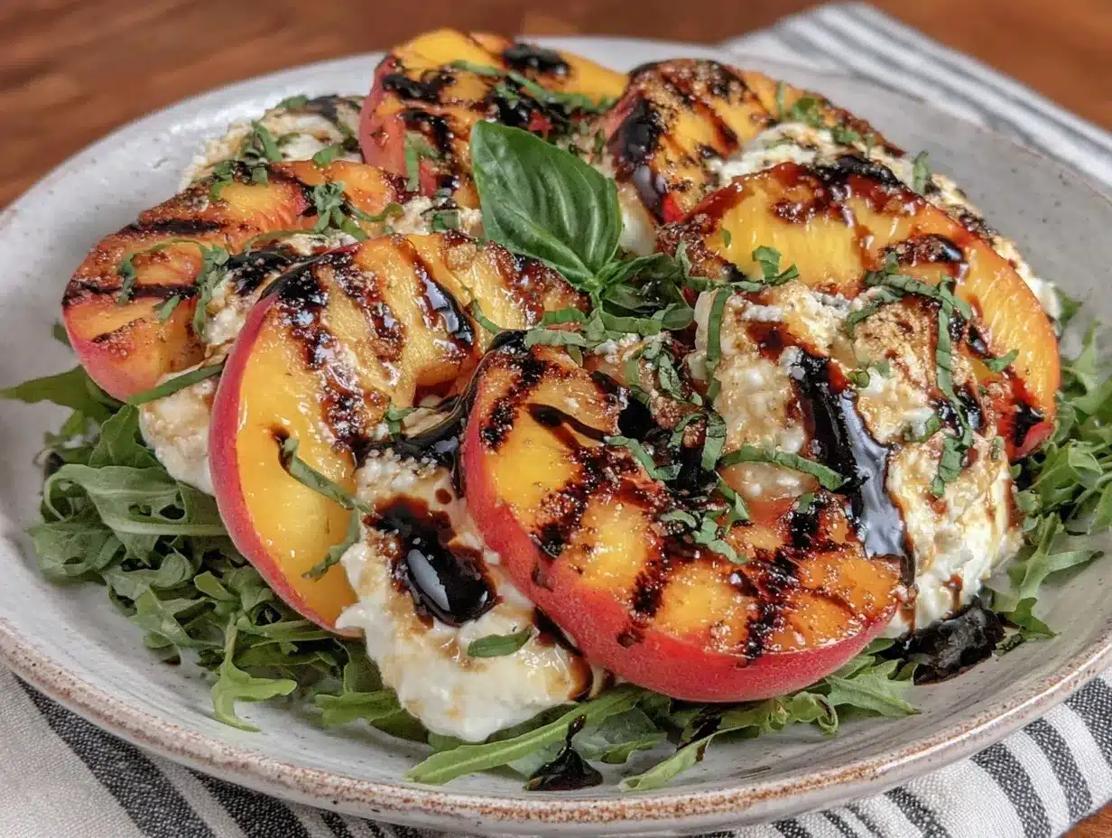 grilled peach burrata salad preparation steps