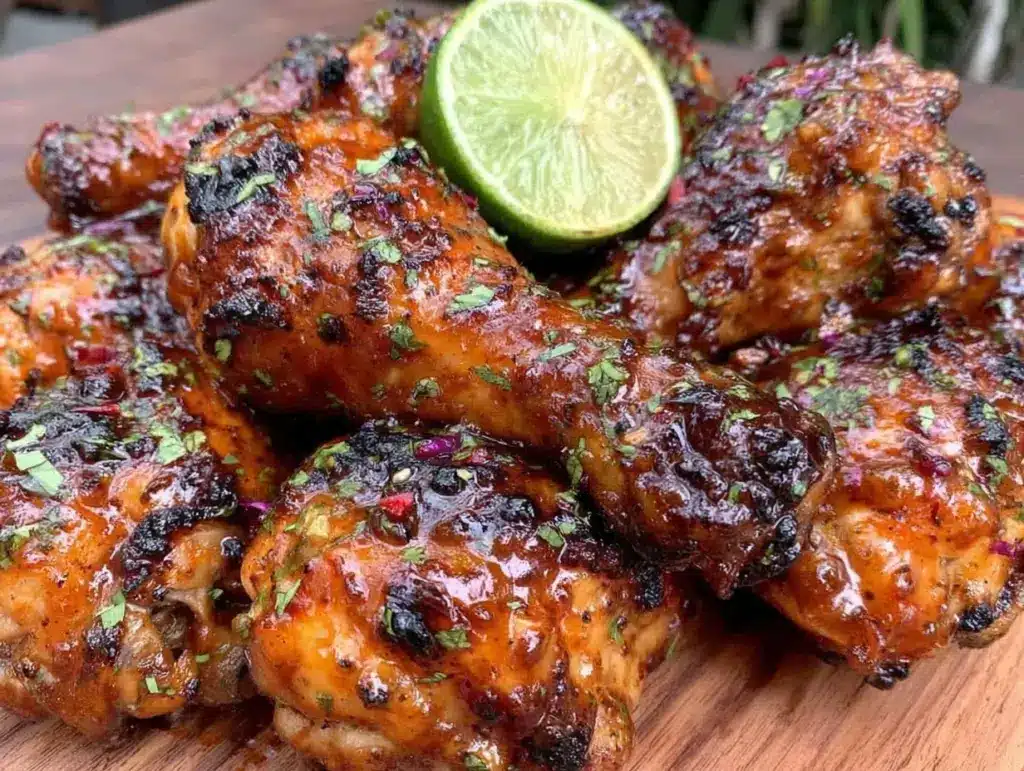 honey sriracha glazed chicken drumsticks - featured image