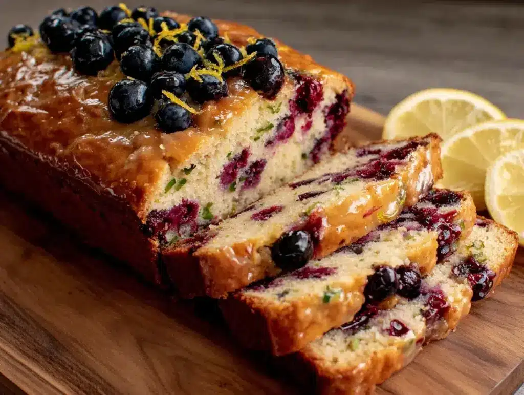 lemon blueberry zucchini bread - featured image