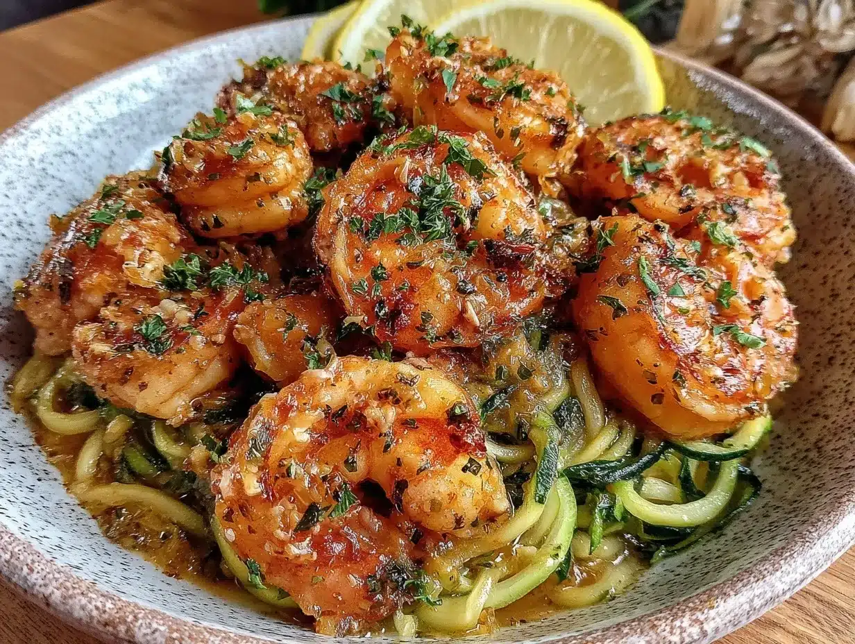 lemon garlic shrimp zoodles preparation steps