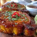 mango sriracha glazed pork chops - featured image