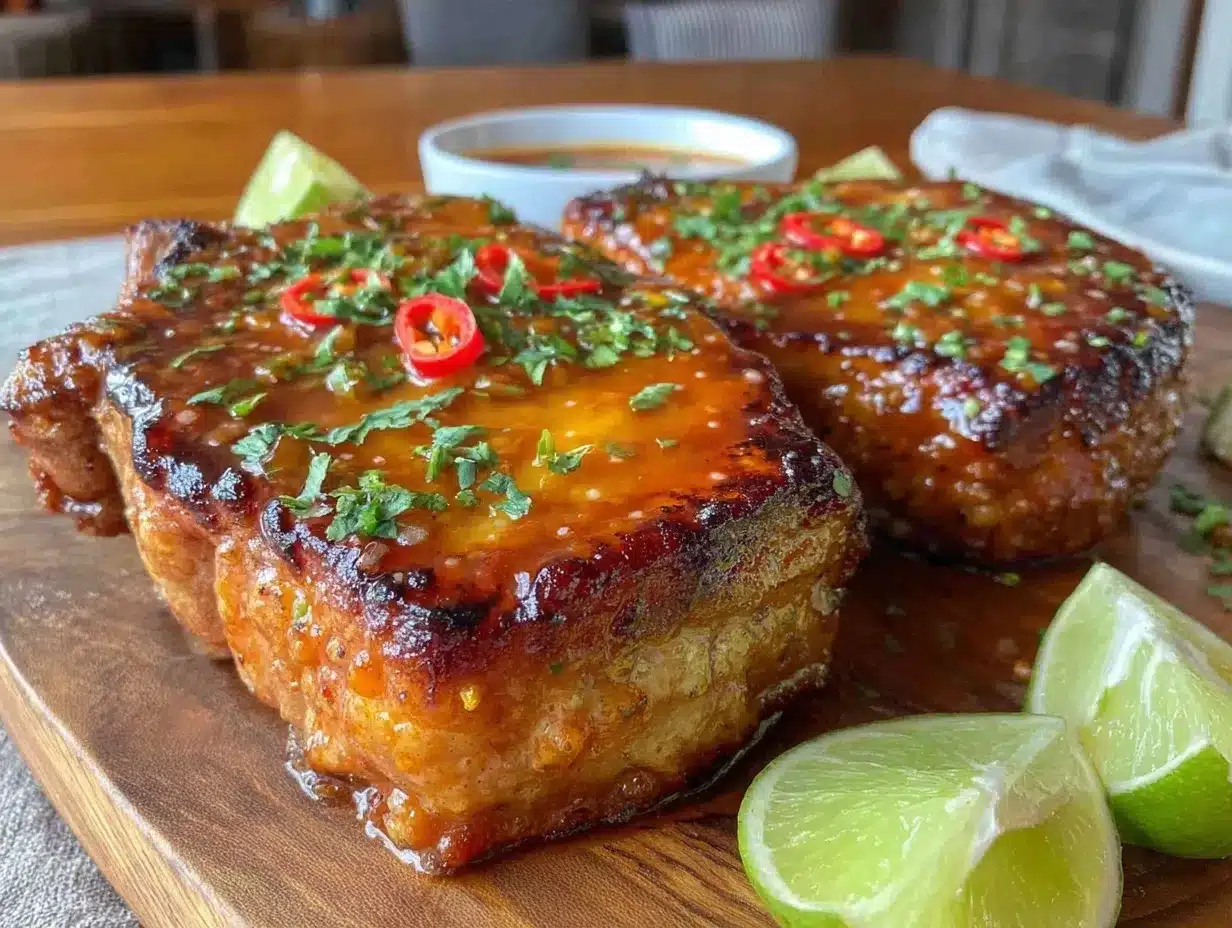 mango sriracha glazed pork chops preparation steps