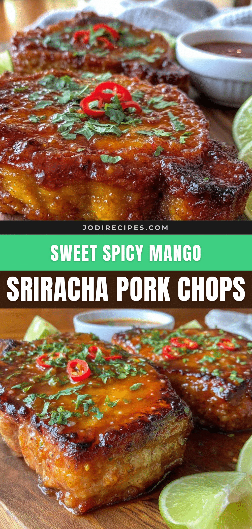mango sriracha glazed pork chops recipe
