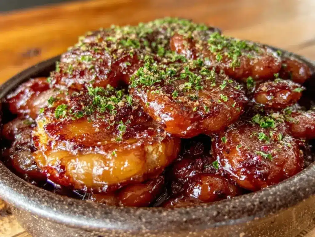 maple bourbon baked beans - featured image