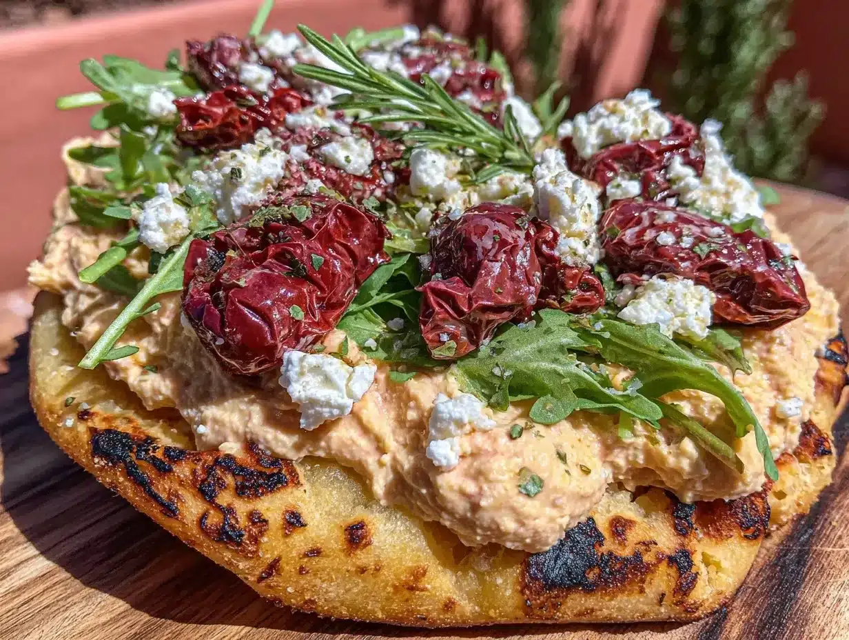 Mediterranean Chickpea Flatbread Pizza preparation steps