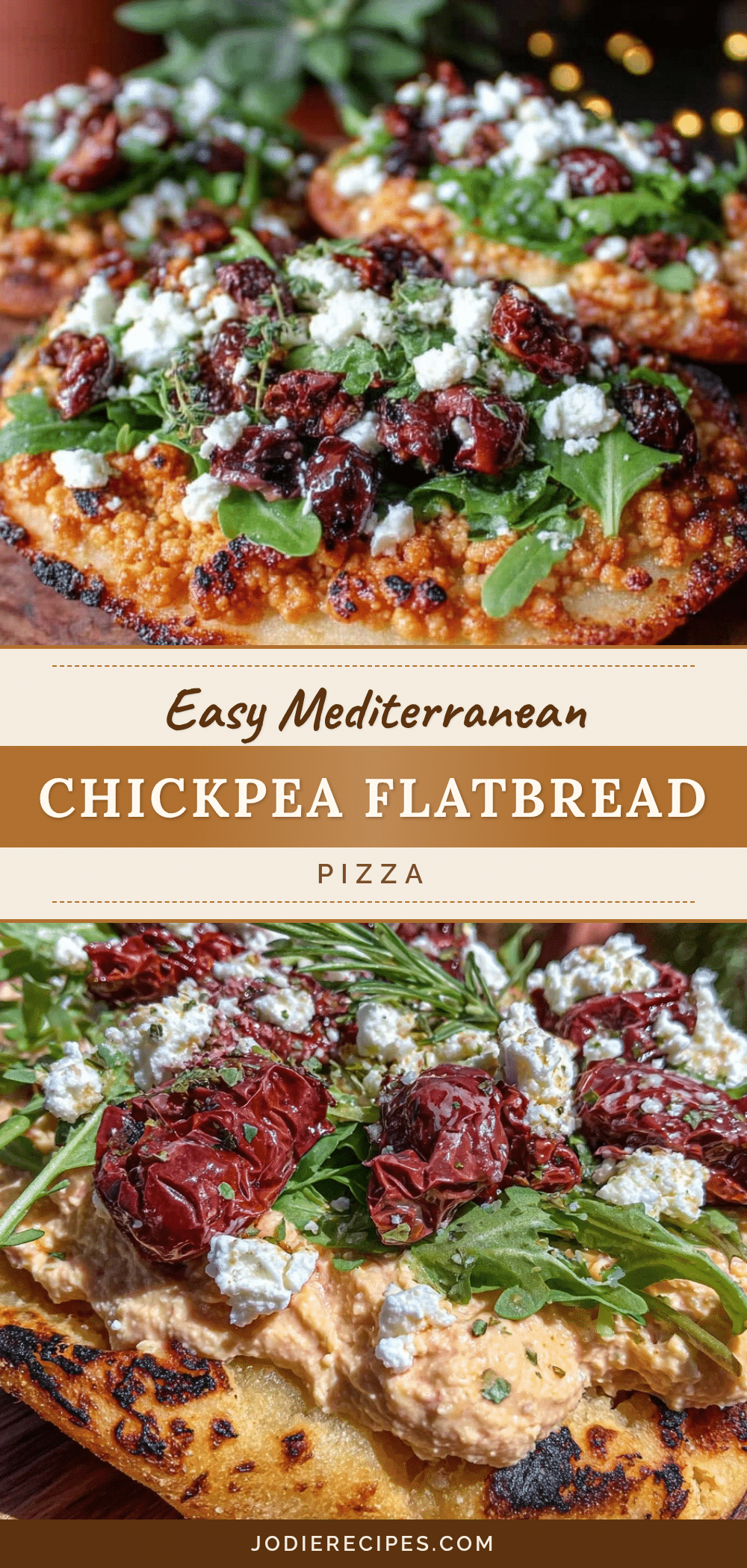 Mediterranean Chickpea Flatbread Pizza recipe