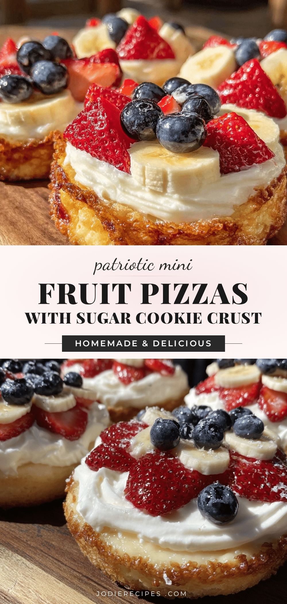mini flag fruit pizzas recipe