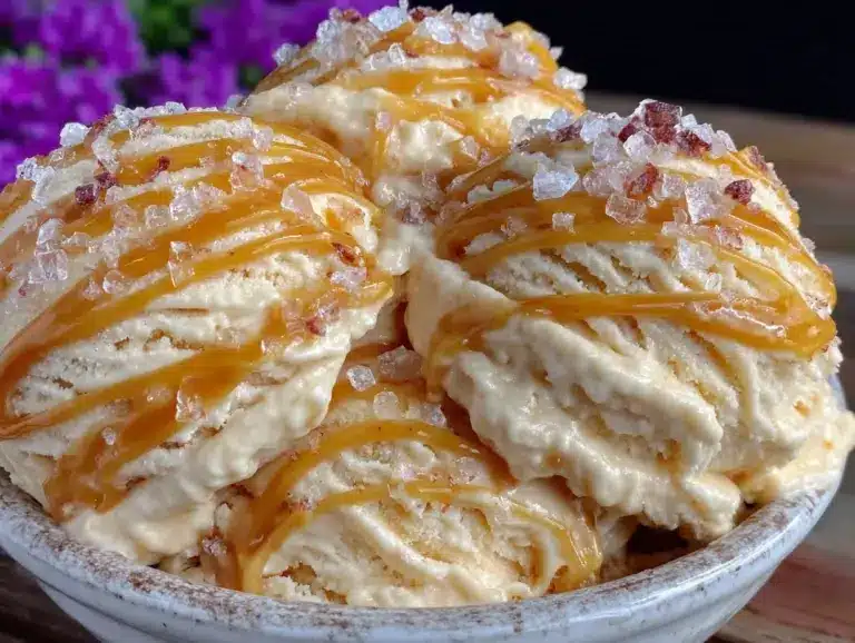 no-churn salted caramel swirl ice cream - featured image