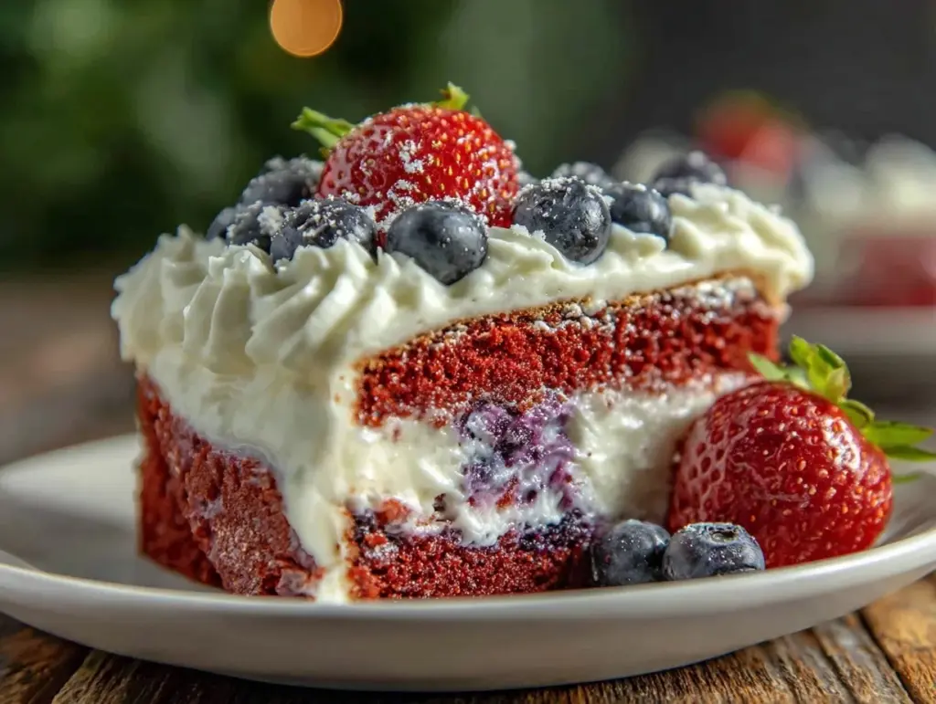patriotic flag cake recipe - featured image