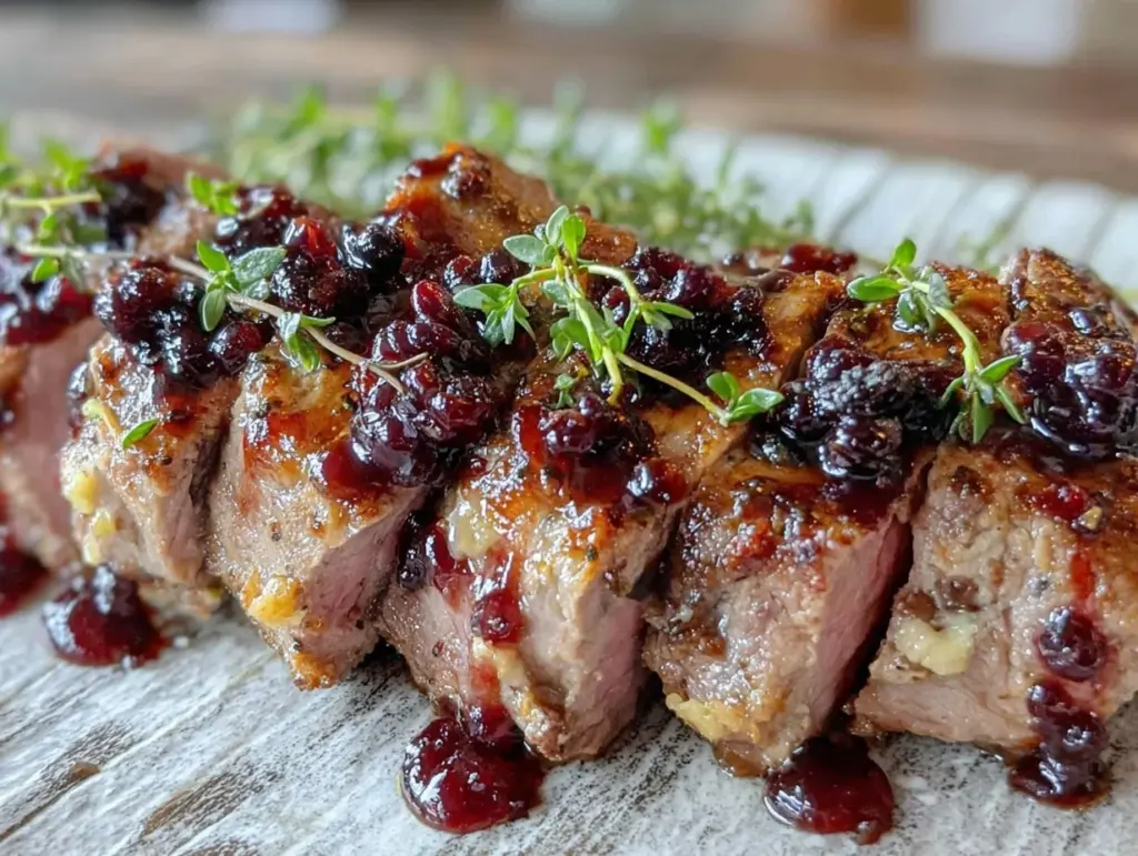 pork tenderloin blackberry balsamic reduction - featured image
