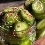 quick crunchy refrigerator dill pickles - featured image