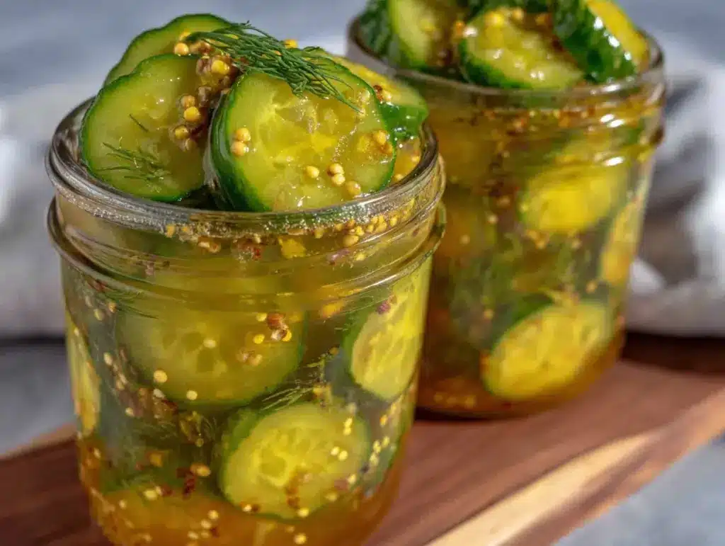 quick tangy pickled dill cucumbers - featured image