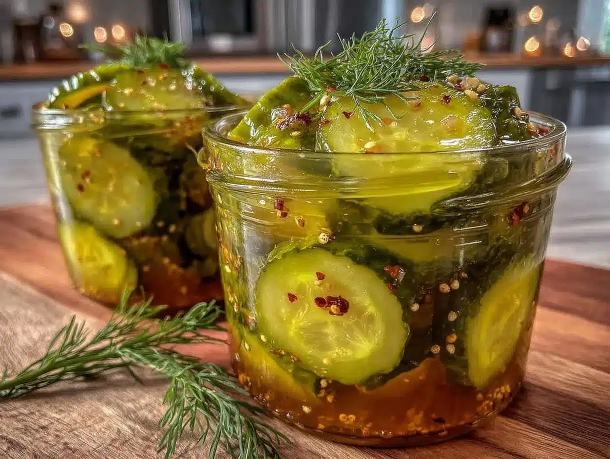 quick tangy pickled dill cucumbers preparation steps