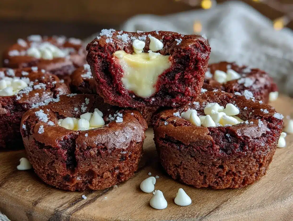 Red Velvet Cheesecake Brownie Bombs preparation steps