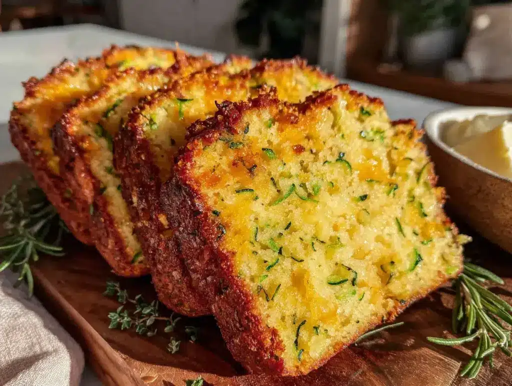 savory cheddar herb zucchini bread - featured image