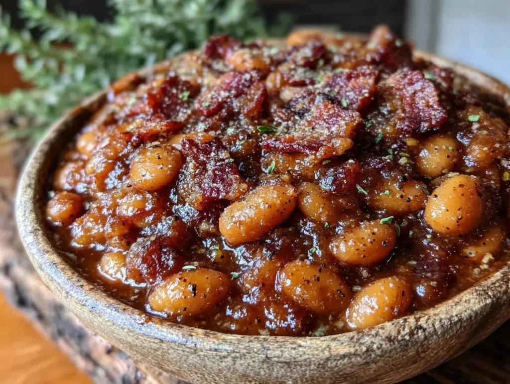savory cowboy baked beans - featured image