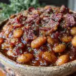 savory cowboy baked beans - featured image