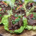 sesame ginger beef lettuce cups - featured image