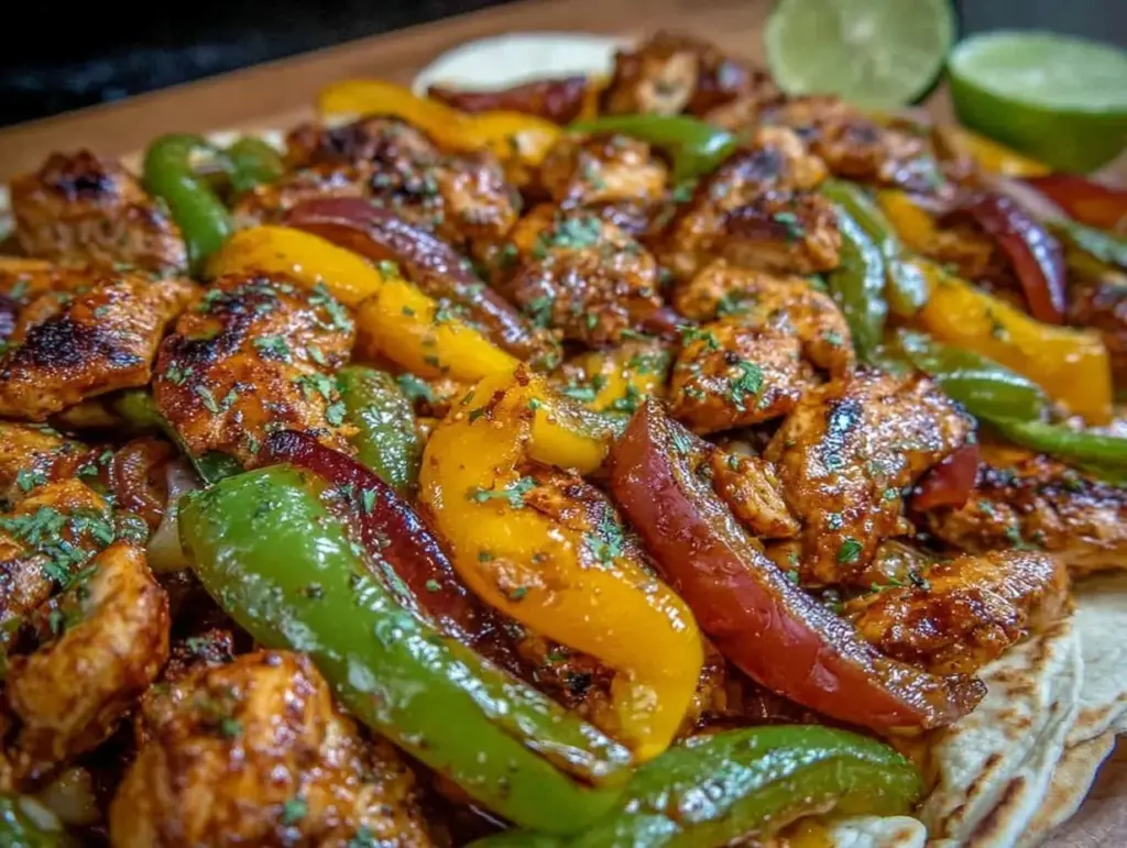 sheet pan chicken fajitas - featured image