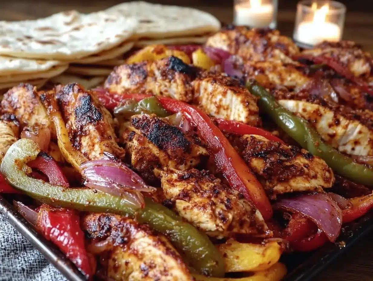 sheet pan chicken fajitas preparation steps