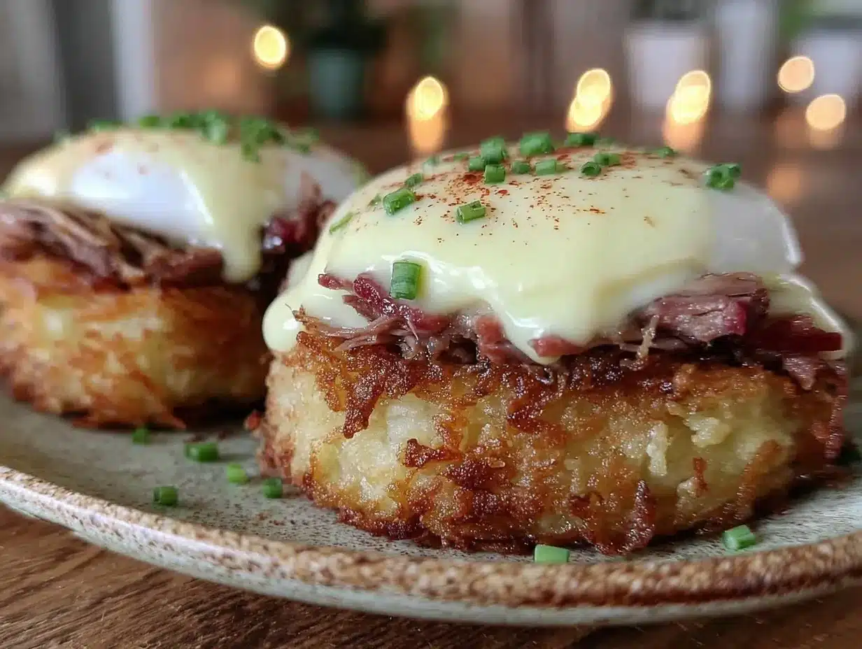 smoked brisket hash browns benedict preparation steps