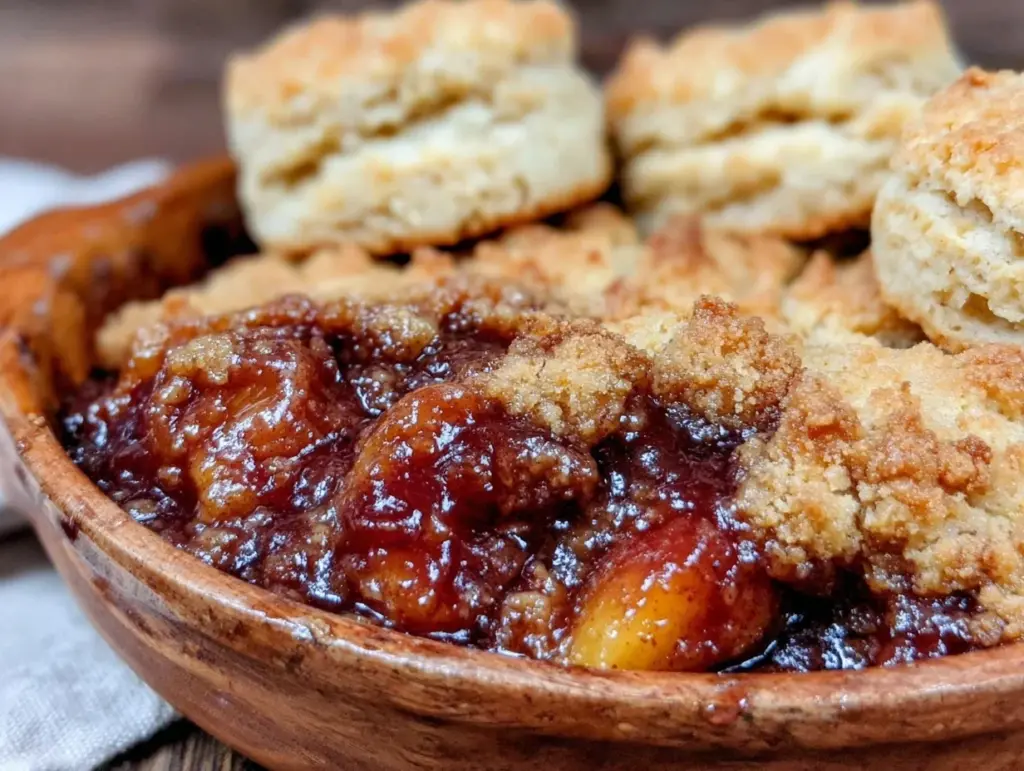 southern peach cobbler - featured image
