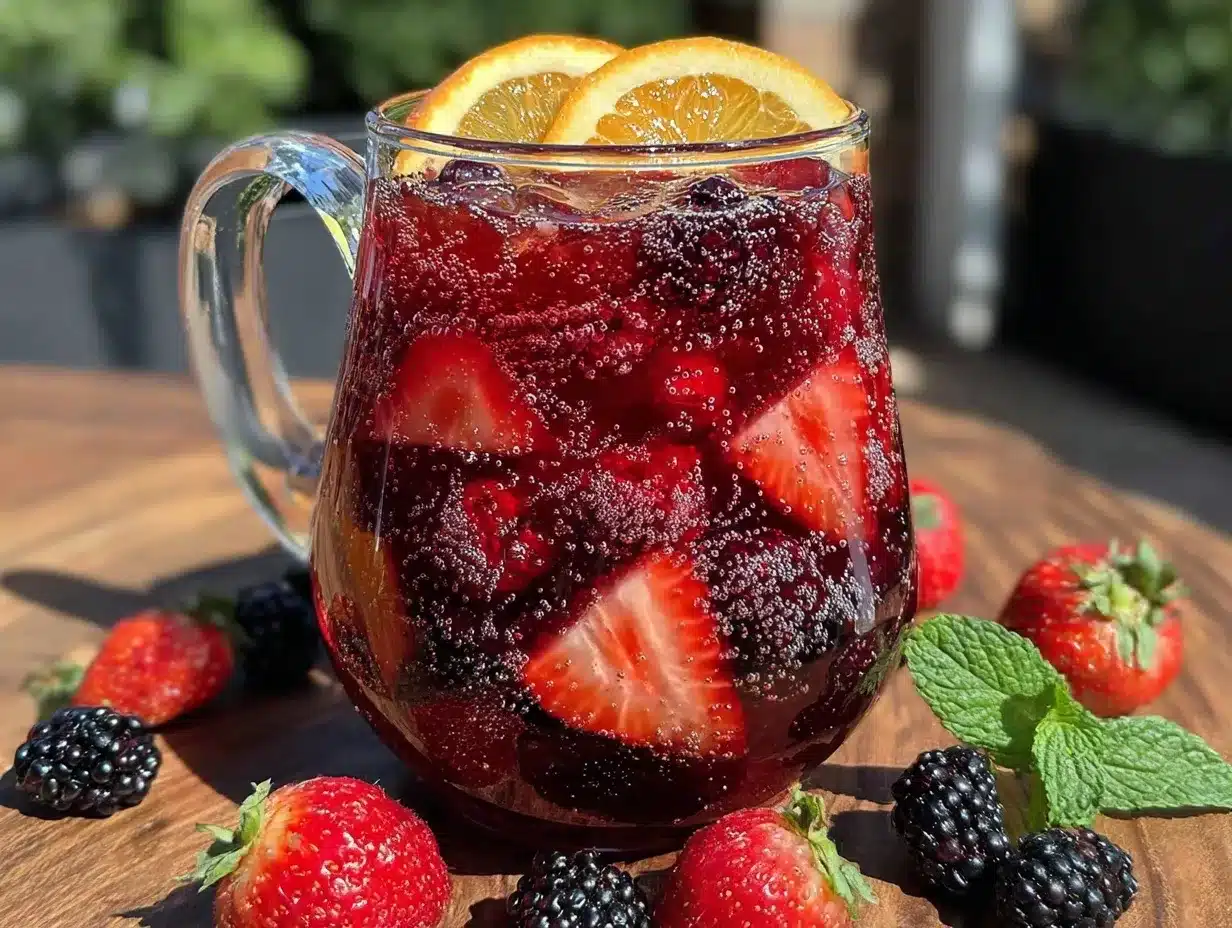 sparkling berry sangria pitcher preparation steps