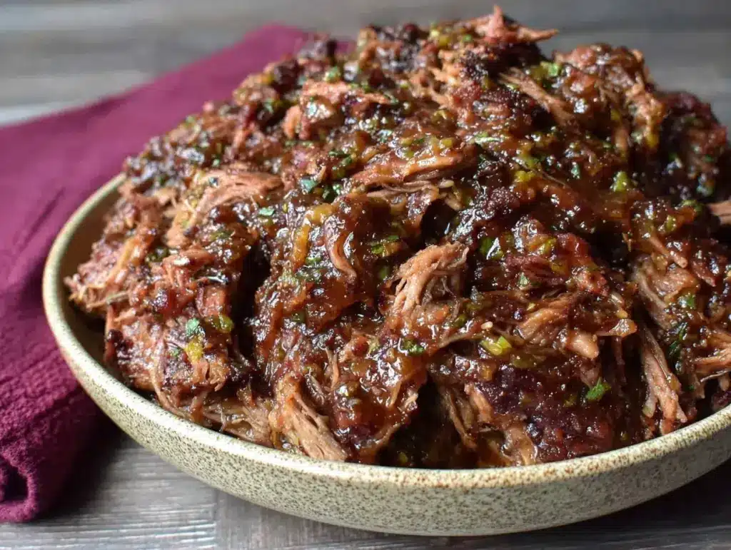 spicy black raspberry chipotle pulled pork - featured image