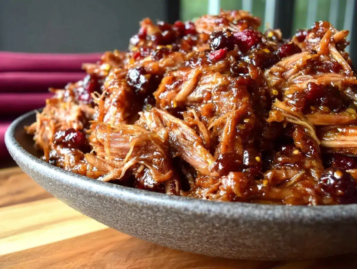 spicy black raspberry chipotle pulled pork preparation steps