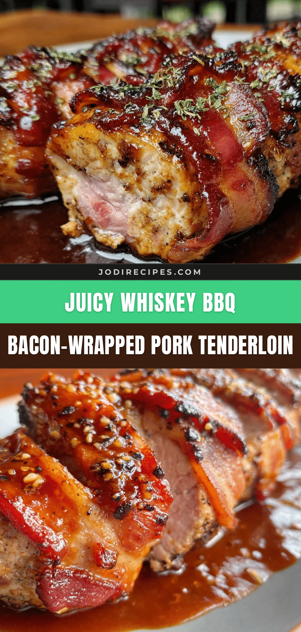 whiskey bbq bacon-wrapped pork tenderloin recipe