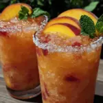 boozy peach lemonade slushies - featured image