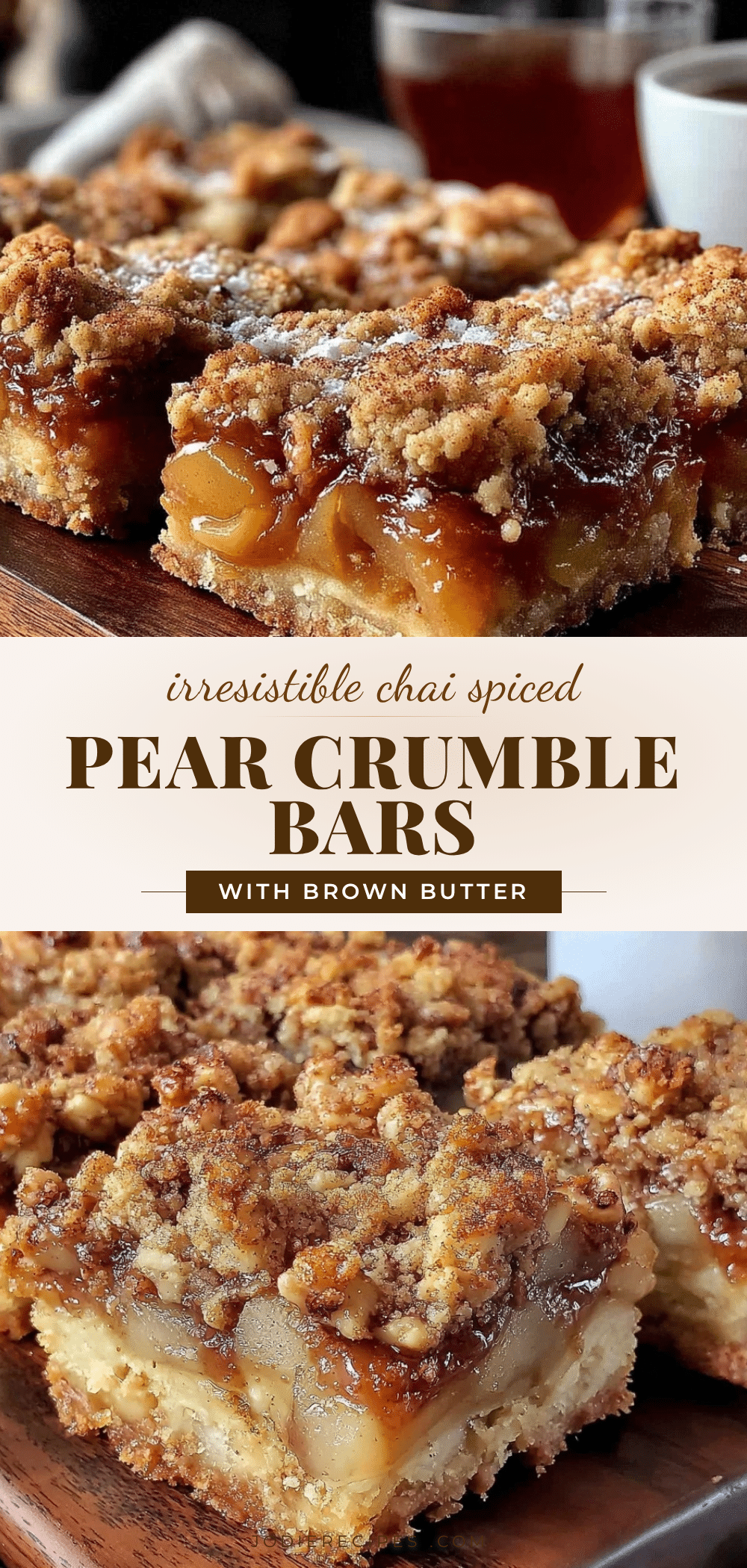 chai spiced pear crumble bars recipe
