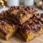 chewy peanut butter chocolate chip cookie bars - featured image