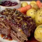 cozy lazy sunday crockpot pot roast - featured image