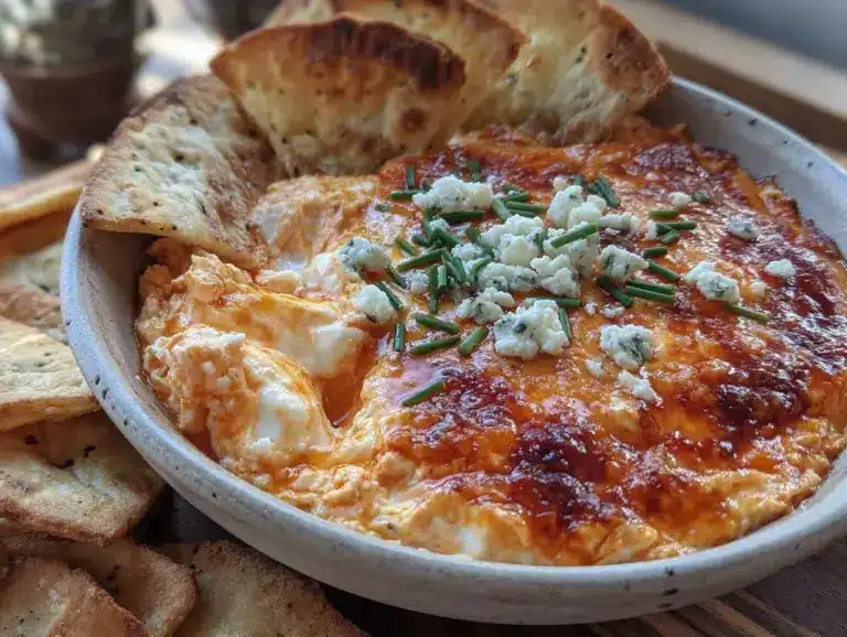 creamy buffalo chicken dip - featured image