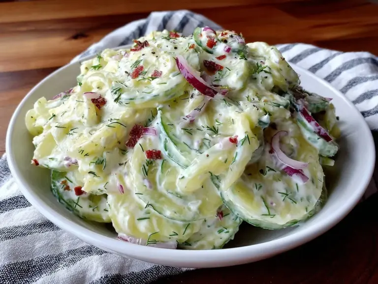 creamy cucumber dill salad - featured image