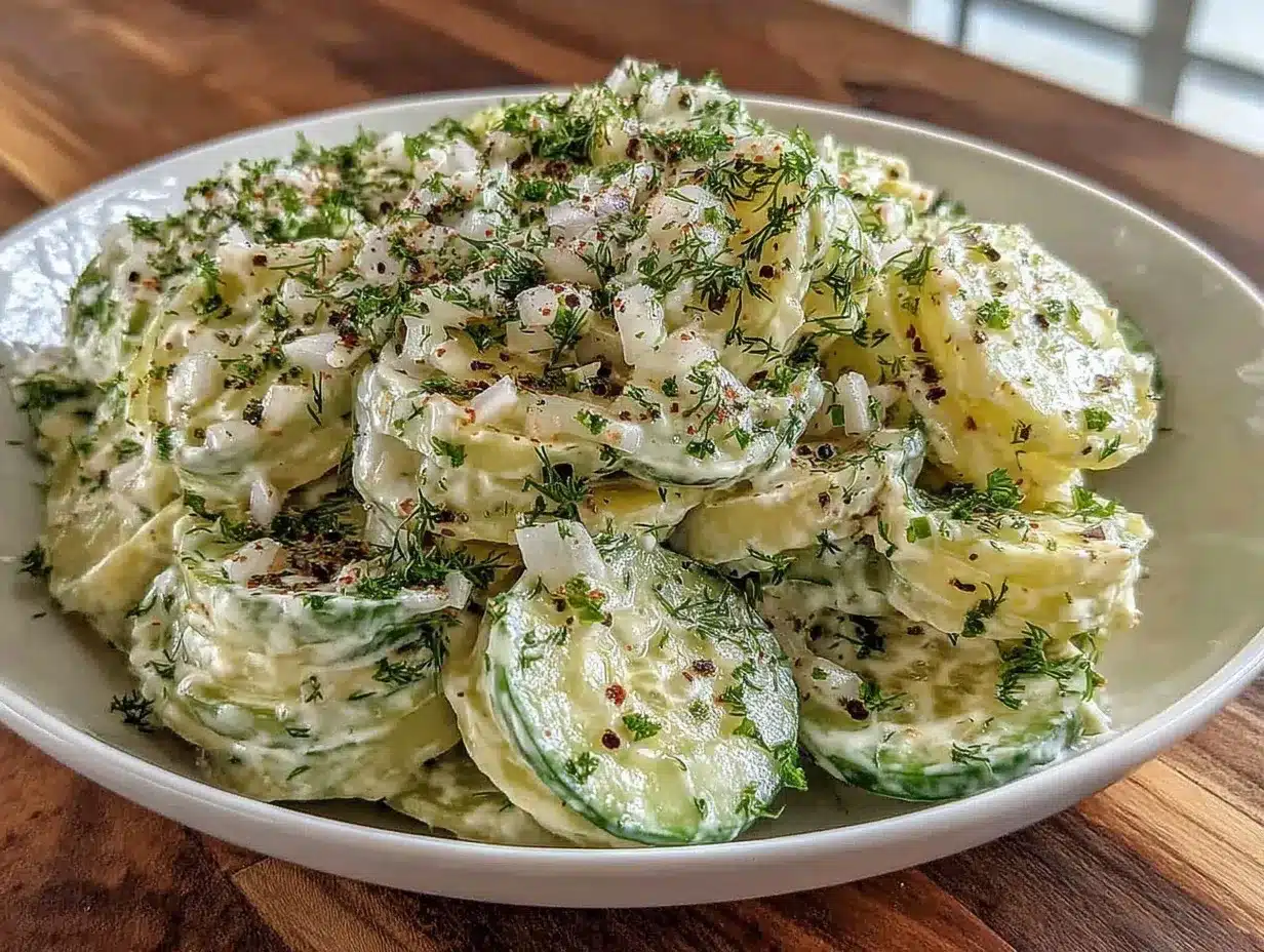 creamy cucumber dill salad preparation steps