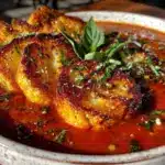 creamy roasted tomato basil bisque - featured image