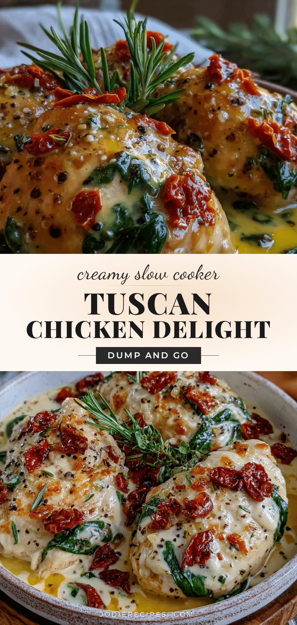 creamy slow cooker Tuscan chicken recipe