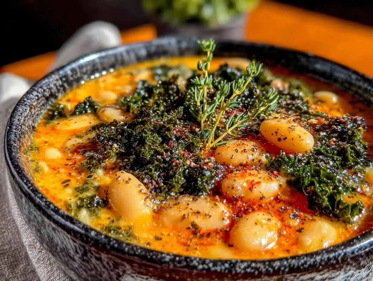 creamy tuscan white bean and kale soup preparation steps